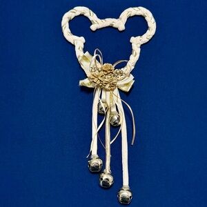 Vintage Disney Parks Victorian Christmas Mickey Mouse Door Hanger Jingle Bell